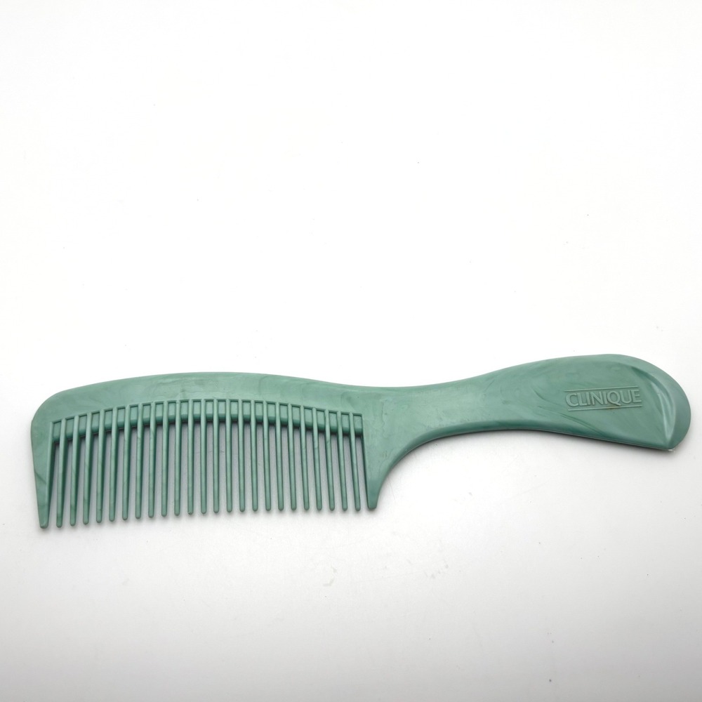 Vintage Clinique Marbled Green Wide Tooth Detangling Hair Comb Ergonomic Handle